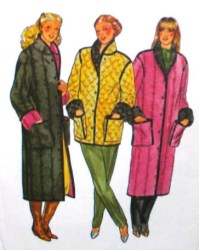 6697 REVERSIBLE QUILTED JACKET, COAT 70S PATTERN SZ 6, MD or LG